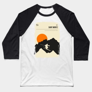 Saint Moritz Vintage Minimal Travel Poster Art Baseball T-Shirt